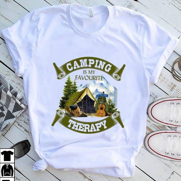 Camping Is My Favourite Therapy Shirt - Picture 1 of 4
